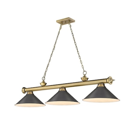 Z-Lite Cordon 3 Light Billiard, Rubbed Brass & Bronze 2306-3RB-BRZ15